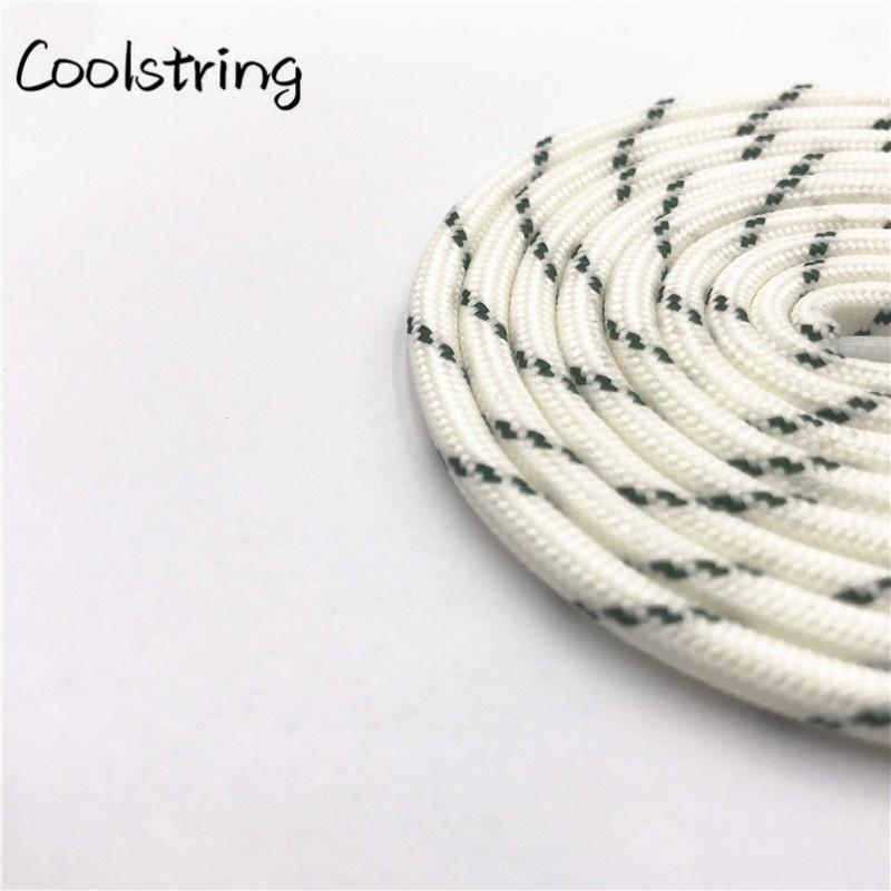 Round Striped Rope Laces Beige White Bootlaces Polyester Shoelace Shoestring For Roller Skates