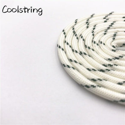 Round Striped Rope Laces Beige White Bootlaces Polyester Shoelace Shoestring For Roller Skates