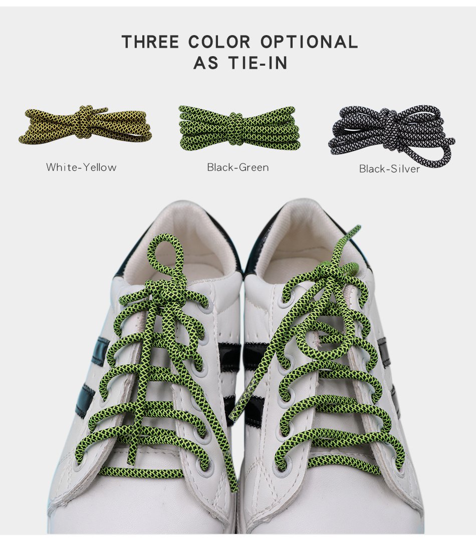 3MM Vogue Shoe Accessories Nice Polyester Shoelaces Green Yellow Youth Ropes For Young Guys Street