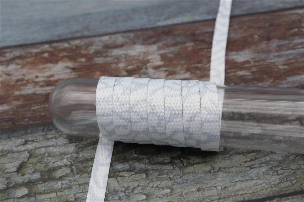 8MM Marble Pattern Heat Transfer Printing Shoelaces Grey White Flat Canvas Shoe Cords Men Women