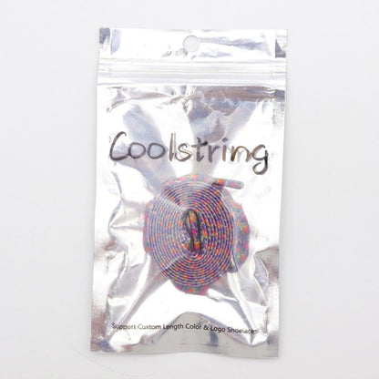 1 Pair 8MM Flat Type Purple Small Floral Pattern Heat Transfer Printing Lady's Dress Shoelaces Nice