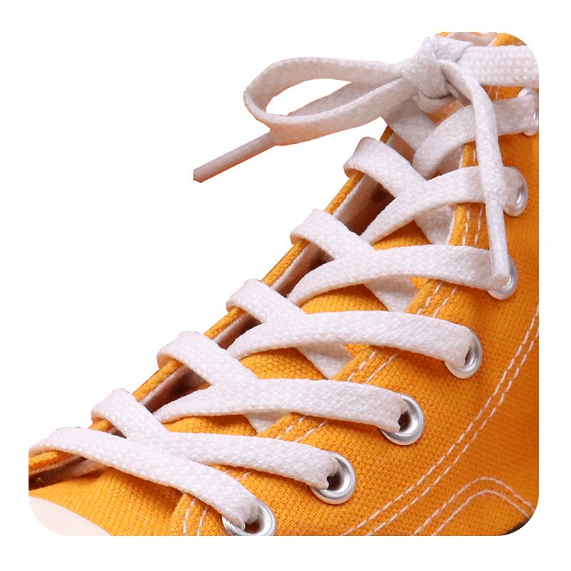 Weiou Unisex Sport Sneaker Canvas Leisure Shoelace 7mm Flat 3M Reflective Shoe Lace Black And White