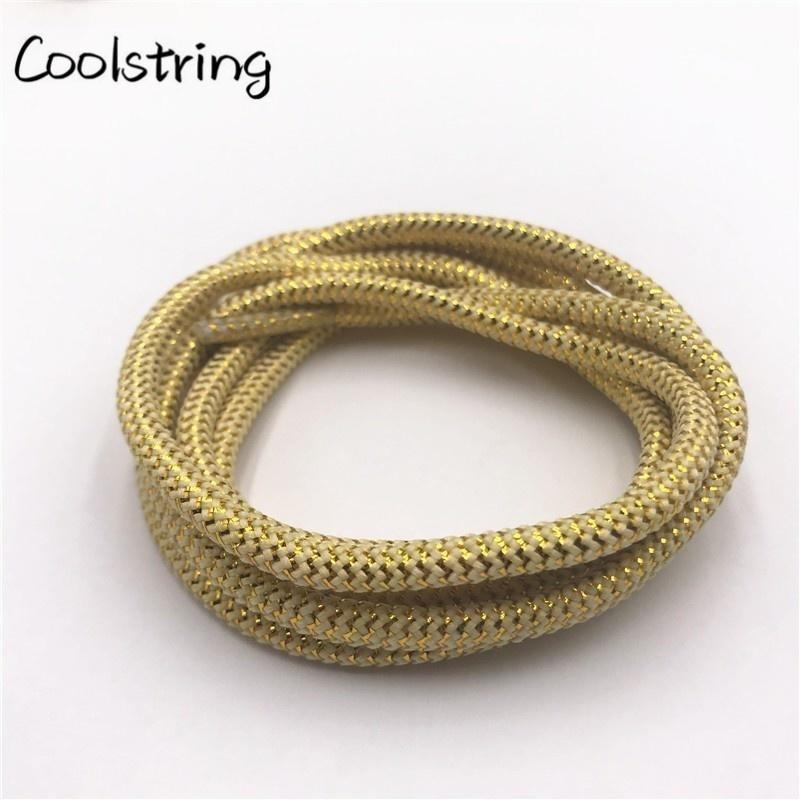 10 Colors Wavy Black Gold White Silver Metallic Thread Shoe Laces Glitter Shimmering Bootlaces For