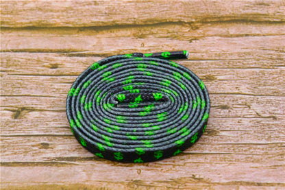 8MM Flat Canvas Polyester Cotton Laces Black-Green Dollar Heat Transfer Printing Pattern Top Ropes