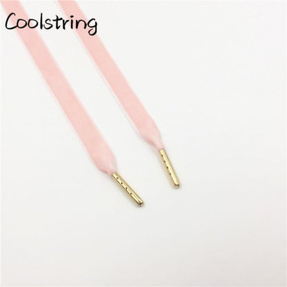 60-180cm Length 1.27 Cm Width Velvet Surface Shoelaces Women Men Black White Colorful Sports Casual
