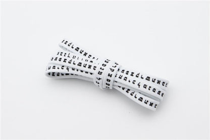 7MM Shoe Accessory Silk Screen Printing Belt Flat Canvas Strings Boots White Black 350 700 ShoeLaces
