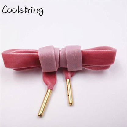 60-180cm Length 1.27 Cm Width Velvet Surface Shoelaces Women Men Black White Colorful Sports Casual