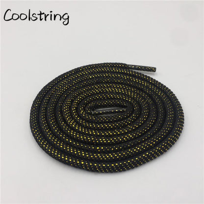 Round Spiral Pattern Shoelaces Glitter Sparkle Shoestrings Unique Flashing Dress Shoe Laces Metallic