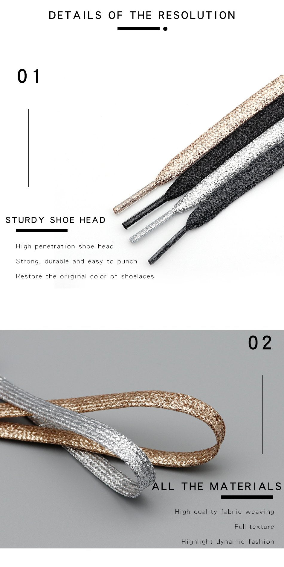 7MM Metallic Yarn Calm & Restrained Color Combination Flat Laces Pretty Glitter Lacets For Leather