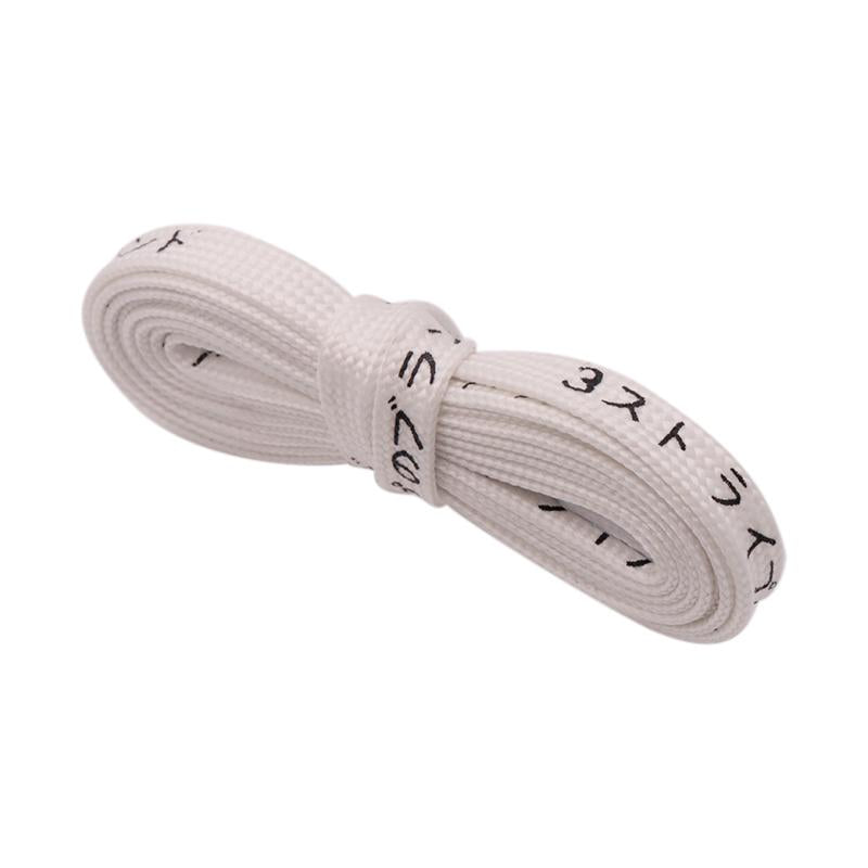Double Polyester Silk Screen Luminous Night Glow Laces With Black Japanese Katakana Absorb Sunlight