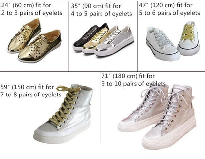 7mm Double Layer Shinning Colorful Glitter Shoelaces Long Shoe Laces White Black Red Gold Silver