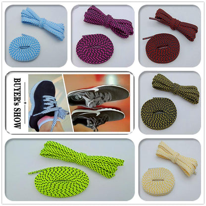 Classic Style 7MM Shoe Accessories Bright Flat Shoelaces Innovative Luxury Lacet For Casual Canvas