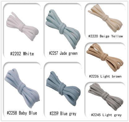 Elegant 6MM Oval Shoelaces Clothing Beige Grey Polyester Pure Cotton Luxury Cordones For