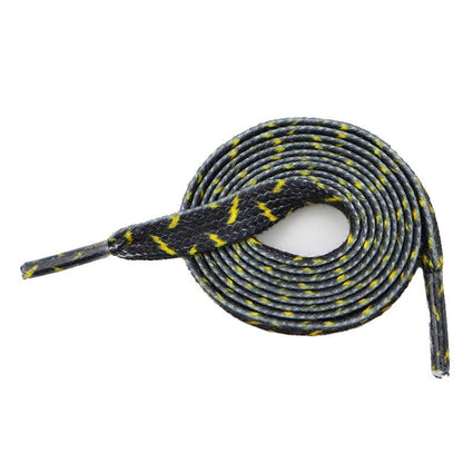8MM Wide Shoe Accessories Black&Yellow Lighting Heat Transfer Printing Flat Laces Canvas Boots