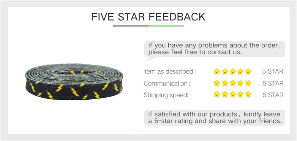 8MM Wide Shoe Accessories Black&Yellow Lighting Heat Transfer Printing Flat Laces Canvas Boots