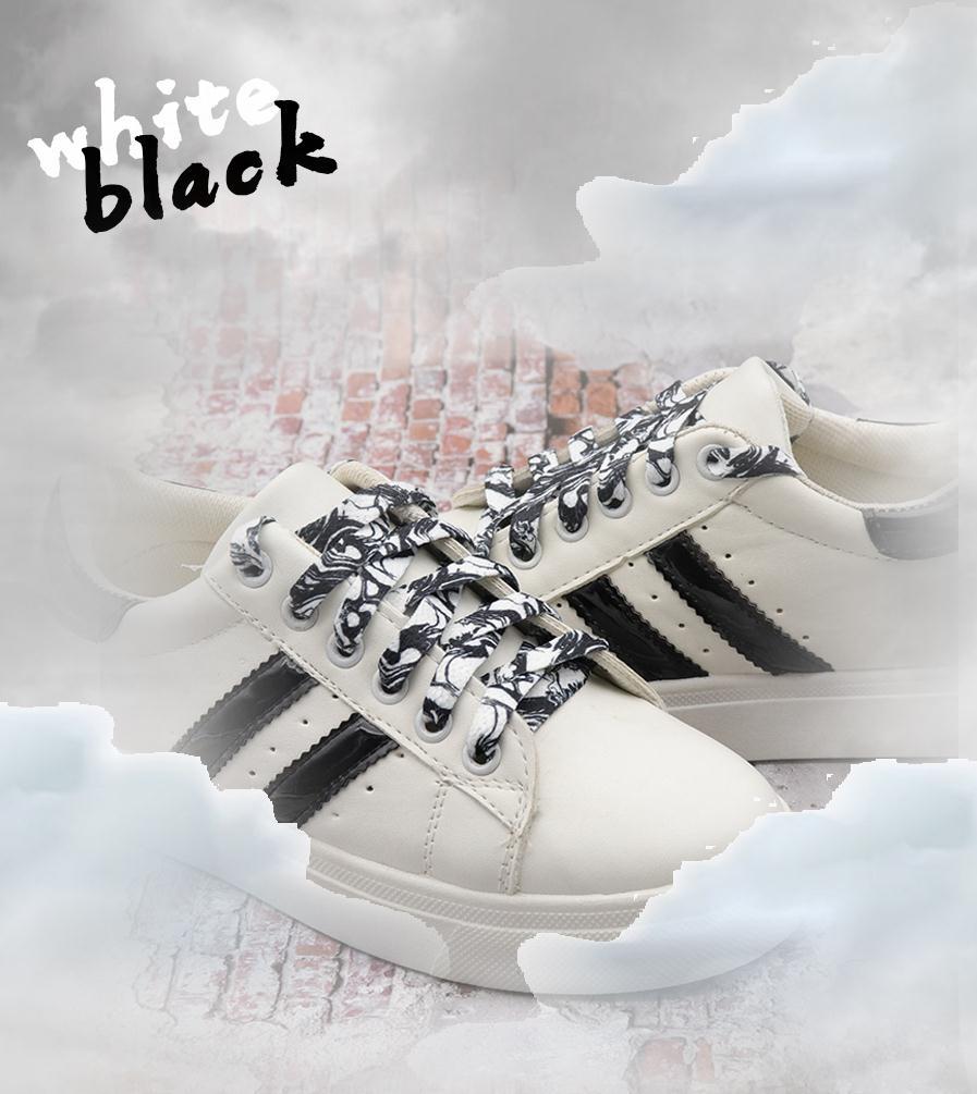 8MM Flat Type Shoe Accessories Wide Canvas Ropes Top Waist Laces Sneakers Women Men Black White Easy
