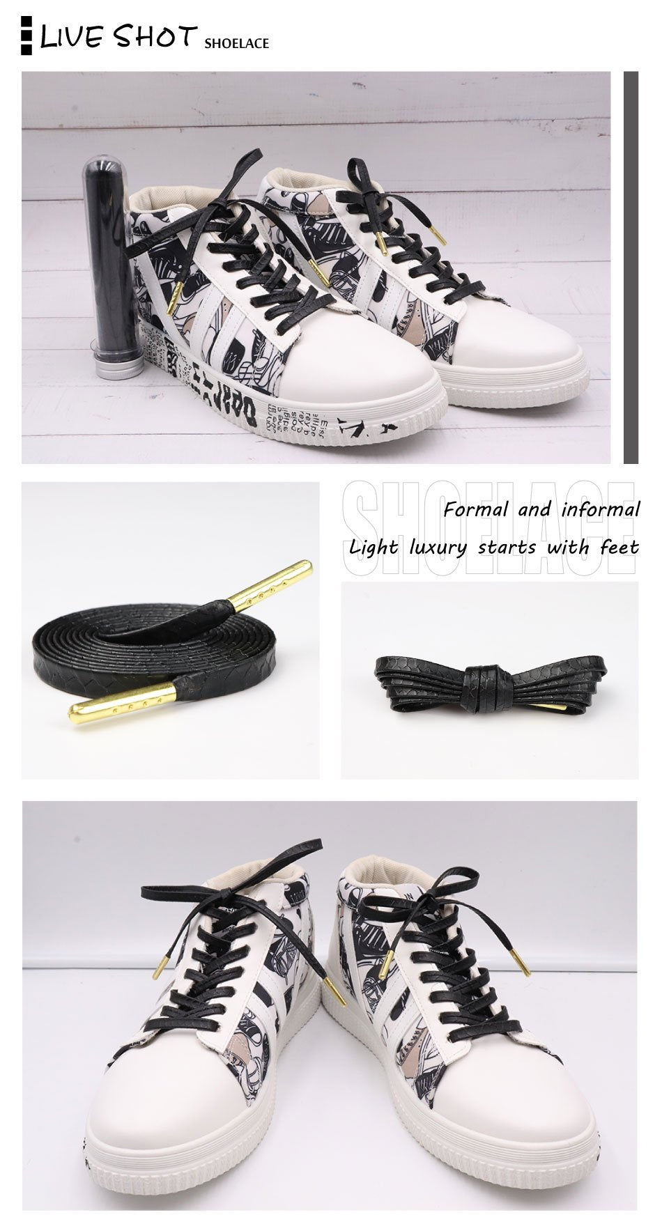 7MM Top Shoe Accessories Black Solid Color Flat Shoelaces Business Boots Canvas Shoes For Office