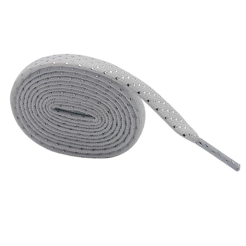 8MM Pretty Shoe Accessories White Black Flat Type Shoelaces Top Quality Metallic Yarn Laces For