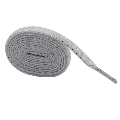 8MM Pretty Shoe Accessories White Black Flat Type Shoelaces Top Quality Metallic Yarn Laces For