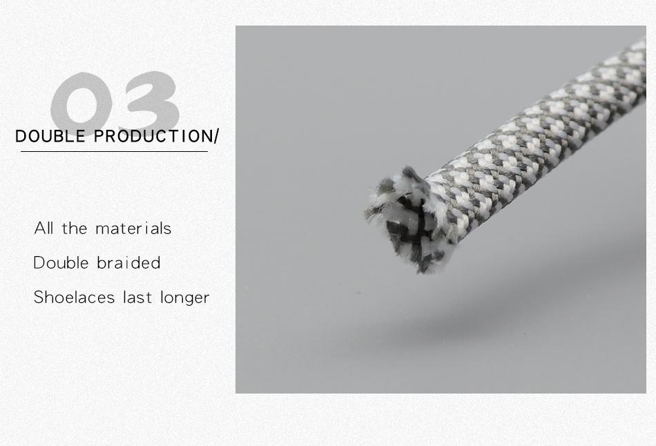 Nice Shoelaces Clothing 7MM Double Layer Polyester Laces Tight Stitch Weaving Process Top Quality