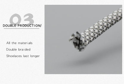 Nice Shoelaces Clothing 7MM Double Layer Polyester Laces Tight Stitch Weaving Process Top Quality