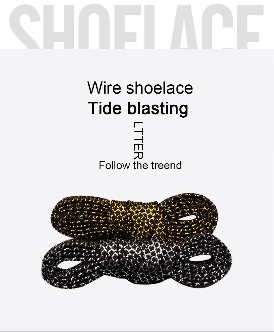 8MM A Pair Shoe Accessories Cheaper Metallic Yarn Shining Shoelaces Rough Texture For Business Men