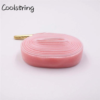 60-180cm Length 1.27 Cm Width Velvet Surface Shoelaces Women Men Black White Colorful Sports Casual