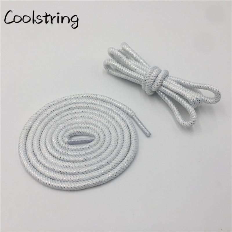 Round Spiral Pattern Shoelaces Glitter Sparkle Shoestrings Unique Flashing Dress Shoe Laces Metallic