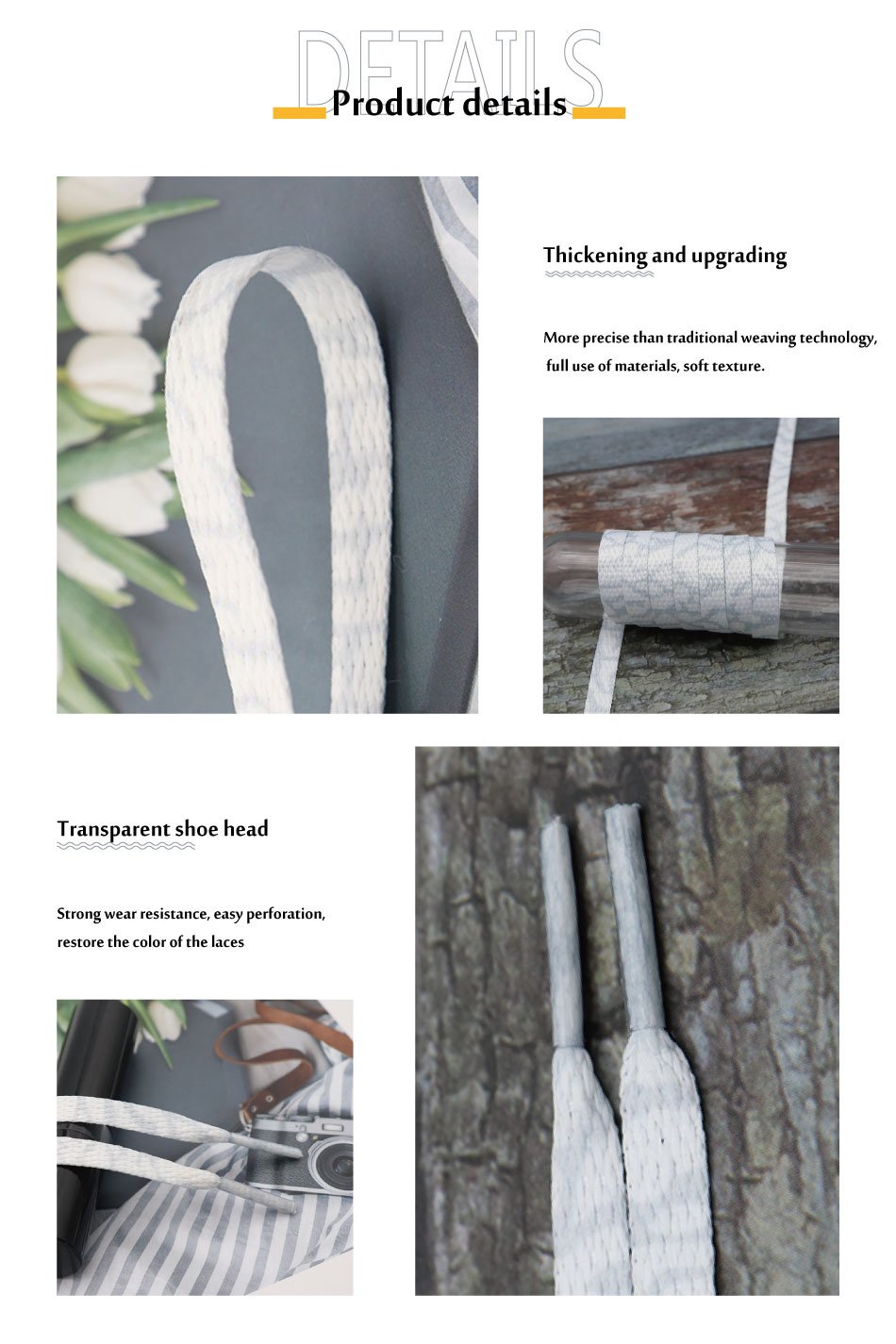 8MM Marble Pattern Heat Transfer Printing Shoelaces Grey White Flat Canvas Shoe Cords Men Women