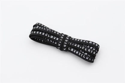 7MM Shoe Accessory Silk Screen Printing Belt Flat Canvas Strings Boots White Black 350 700 ShoeLaces