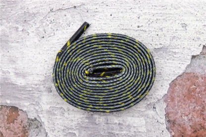 8MM Wide Shoe Accessories Black&Yellow Lighting Heat Transfer Printing Flat Laces Canvas Boots