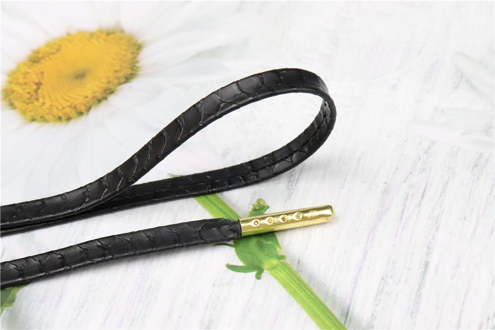 7MM Top Shoe Accessories Black Solid Color Flat Shoelaces Business Boots Canvas Shoes For Office
