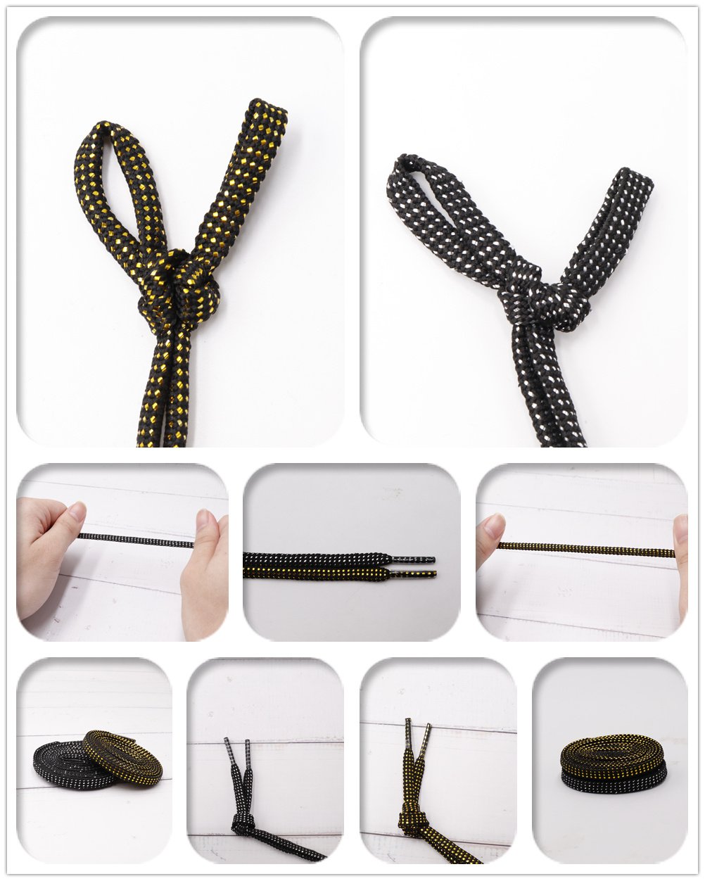 8MM Nice Shoe Accessory Charmed Metallic Yarn Laces Business Women Sneaker Boots Canvas Cords 2021