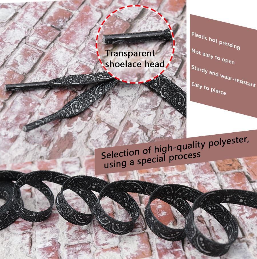 8MM Peacock Pattern Printing Flat ShoeLaces Black White Women Canvas Customized Shoe Laces Charmed