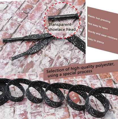 8MM Peacock Pattern Printing Flat ShoeLaces Black White Women Canvas Customized Shoe Laces Charmed