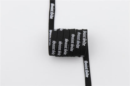 7MM Saint Side White Black Letter Flat Type Waist Laces Men Women Sneaker Ropes Boots Canvas Casual