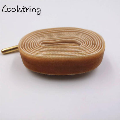 60-180cm Length 1.27 Cm Width Velvet Surface Shoelaces Women Men Black White Colorful Sports Casual