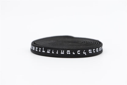 7MM Shoe Accessory Silk Screen Printing Belt Flat Canvas Strings Boots White Black 350 700 ShoeLaces