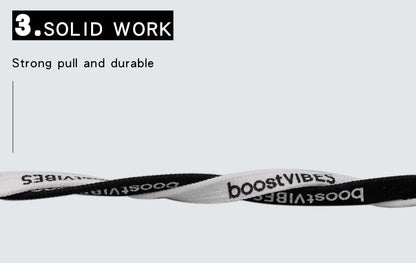 7MM boostVIBES Silk Screen Letter Printing 2021 Trendy Casual Shoelace Luxury Material Consist