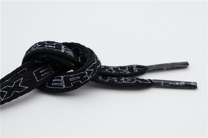 7MM Black-White Blue-Sapphire "ERX" Letter Printing Shoelaces Women Sneaker 2021 Canvas Ropes Flat