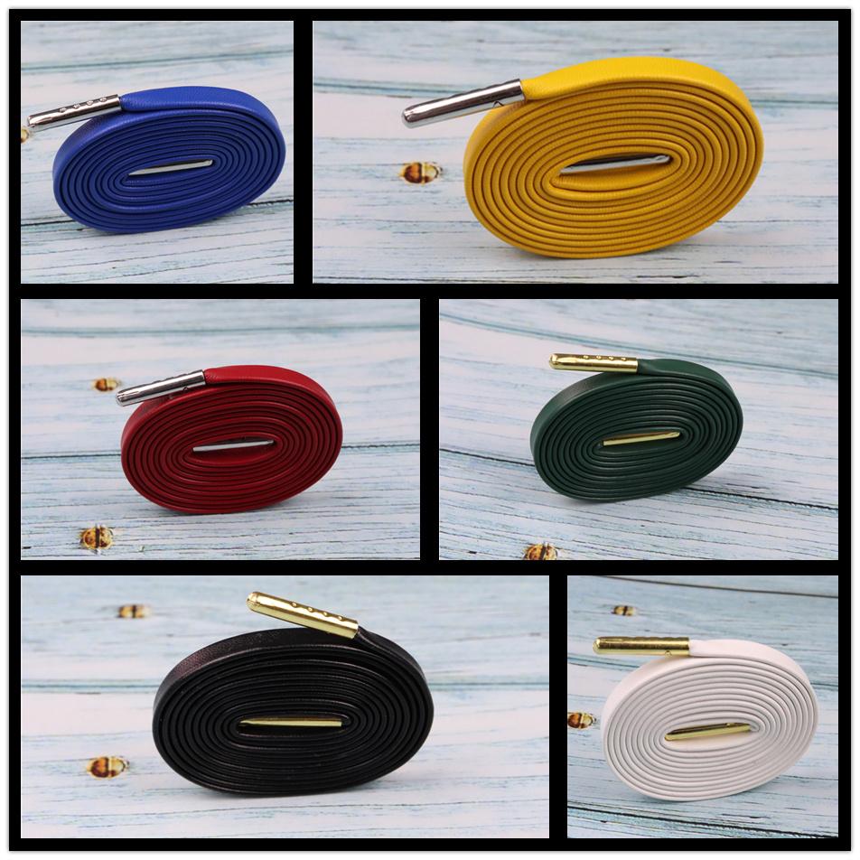 7MM Strong Surface PU Leather Top Quality Shoelaces Whole Production For Custom Bulk Order Drop