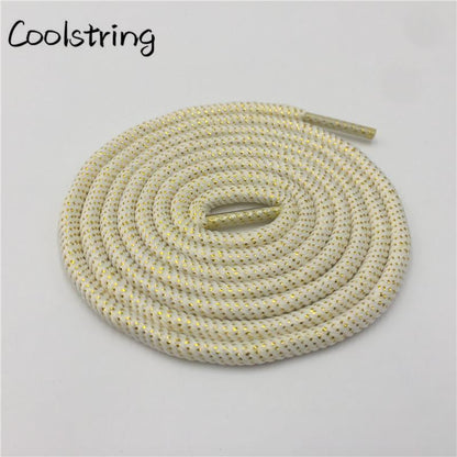 Round Spiral Pattern Shoelaces Glitter Sparkle Shoestrings Unique Flashing Dress Shoe Laces Metallic
