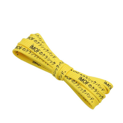 7MM Silk Screen Printing Top Shoe Accessories Japanese Letter Canvas Shoelaces Easy Ropes Colorful