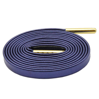 Shoe String with Metallic PU Leather Shoelaces Flat Shoe Decoration Luxury Top Laces Shining In