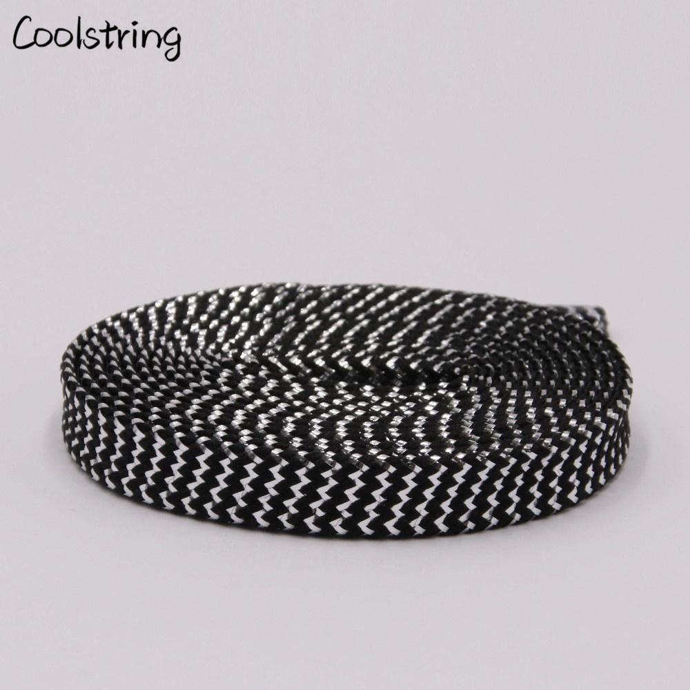 Cool 0.7cm Two Colors Mixed Shiny Gold And Silver Thread Sport Sneakers Flat Shoelaces Bootlaces