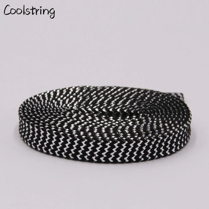 Cool 0.7cm Two Colors Mixed Shiny Gold And Silver Thread Sport Sneakers Flat Shoelaces Bootlaces