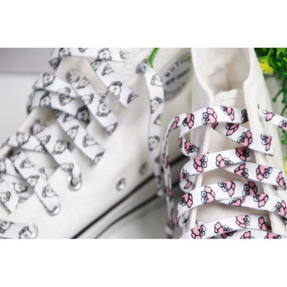 Cute Owl Pink of Sesame Street Series Shoestring Flat Cotton Shoe laces Adorable owl Cartoon Women