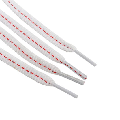 8MM Shoe Accessories Flat Laces Red Line Segment White Shoelaces Simplicity Fashion Hat Lacets