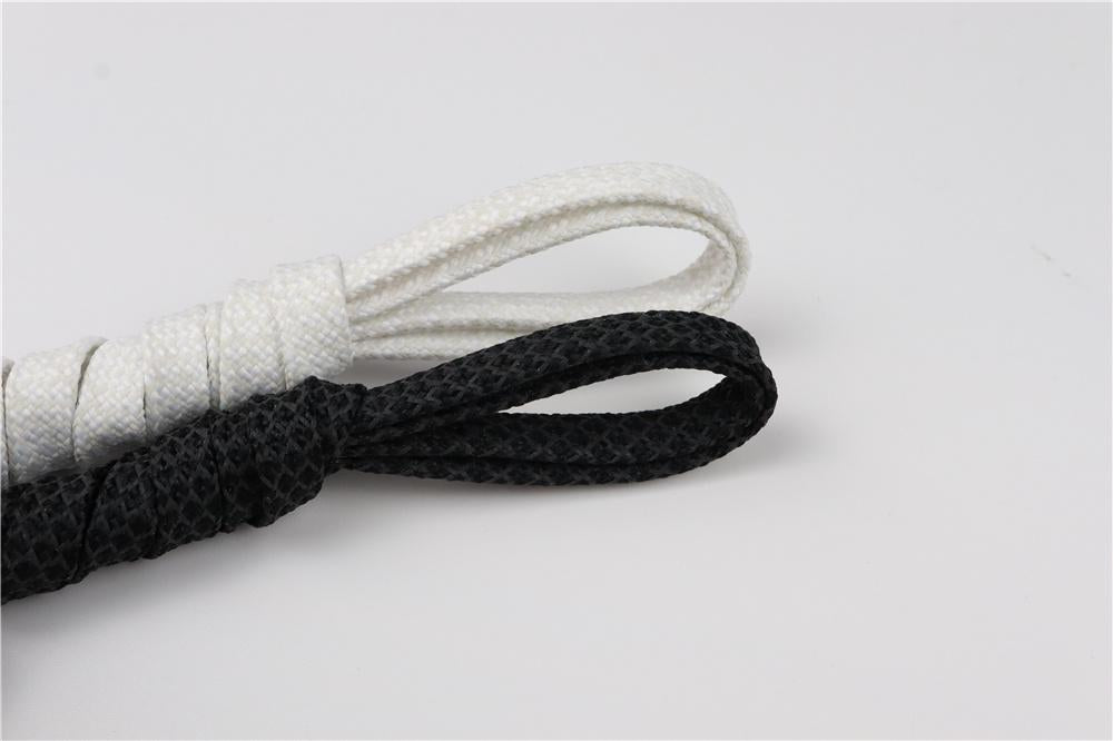 7MM Shoe Accessories Flat Type Black White Reflective Laces Top Shoelaces Glow In The Dark Easy