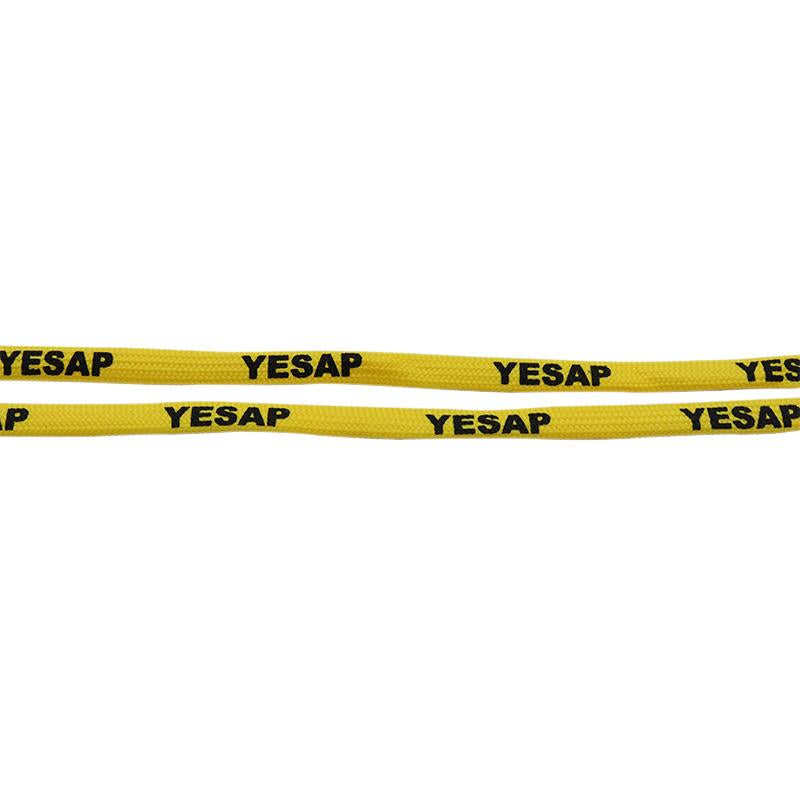 7MM Superior Shoe Accessory Silk Screen Yellow Black Letter Printing Unisex Canvas Shoelaces